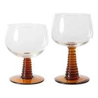 Swirl Wine Glass Low Ochre