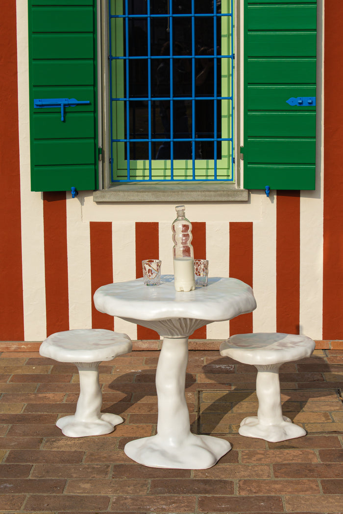 Seletti Amanita Accent Table or Stool - Sculptural Mushroom-Inspired Stool in White