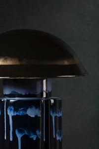 Table Lamp John in Dark Blue by Serax - Stoneware with Reactive Glaze