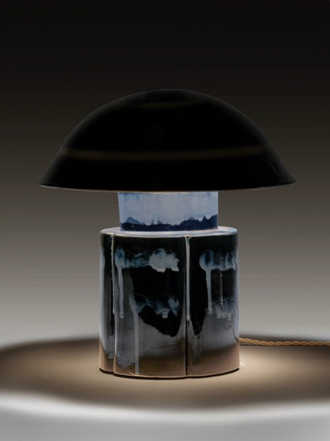 Table Lamp John in Dark Blue by Serax - Stoneware with Reactive Glaze
