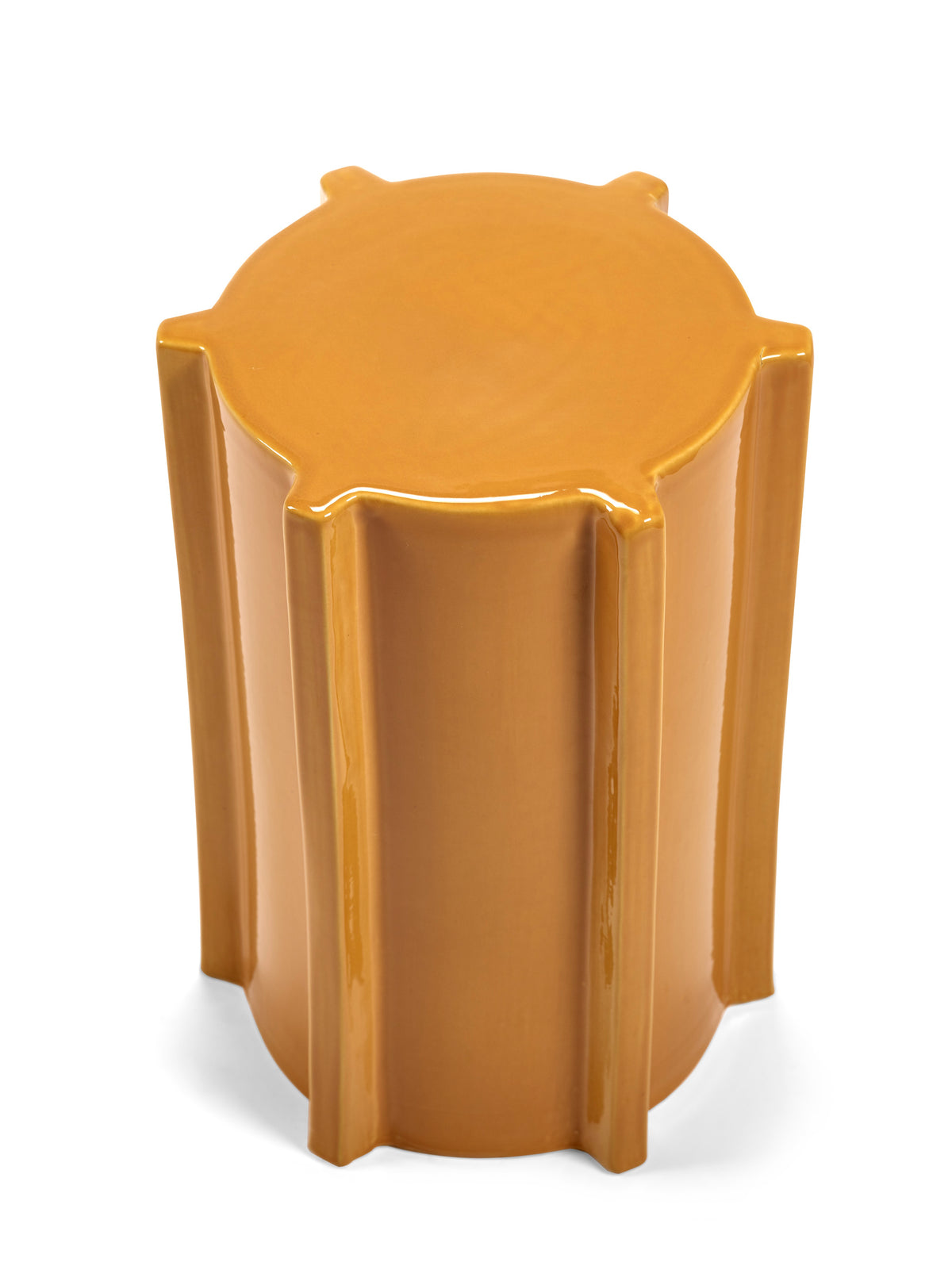 Geometric Ceramic Side Table - Serax Pawn Collection in Ochre, Brown, or Dark Green