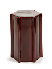 Geometric Ceramic Side Table - Serax Pawn Collection in Ochre, Brown, or Dark Green