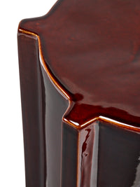 Geometric Ceramic Side Table - Serax Pawn Collection in Ochre, Brown, or Dark Green