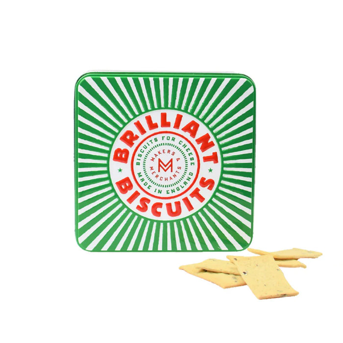 Handmade Biscuits for Cheese in a Tin by Makers & Merchants – Rich Parmesan & Cornish Seaweed