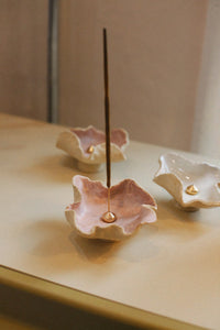 Handmade Incense Holder - Hibiscus Cherry Blossom  – NH x L.S Ceramics