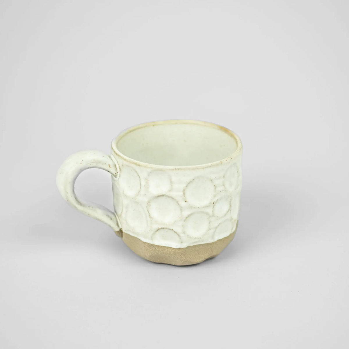 Maja Cup - Ceramic Mug with Unique Pattern and Reactive Glaze (Available in Beige, Mustard, White)