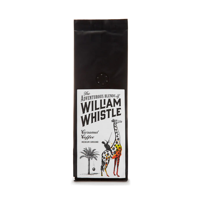 William Whistle Caramel Ground Coffee in 200g resealable bag with artisan roast