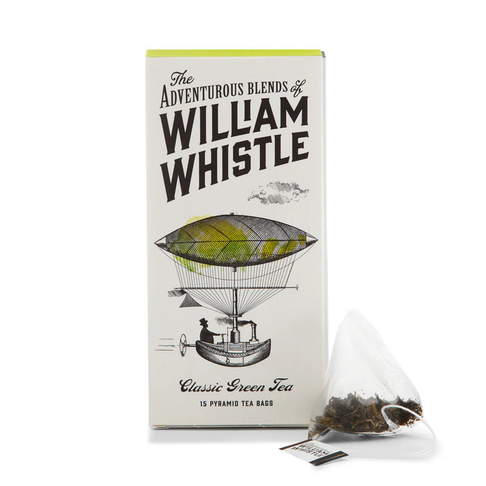 William Whistle Classic Green Tea in biodegradable pyramid bags, Yunnan origin
