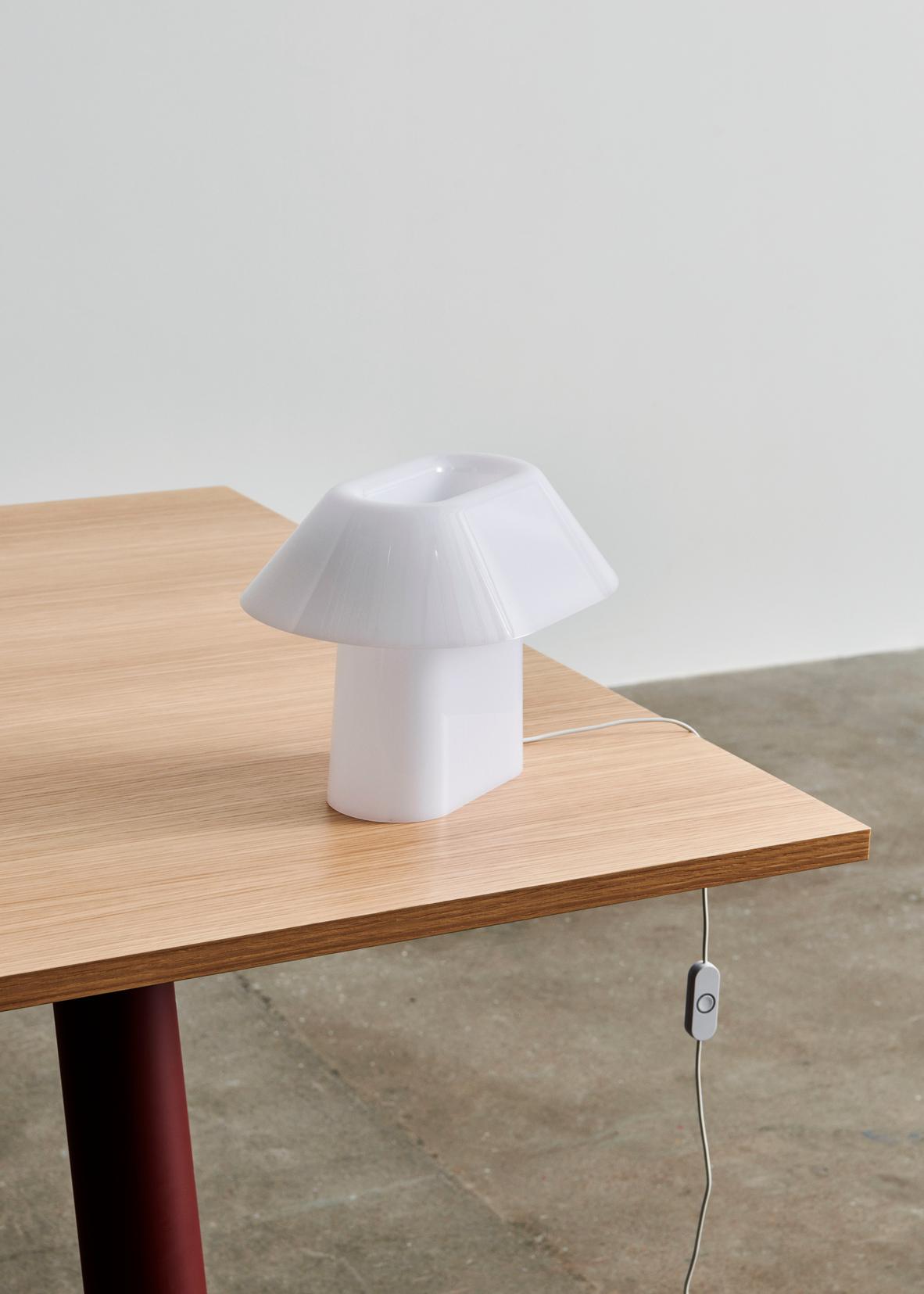 Drome Table Lamp by HAY White Opal Table Lamp