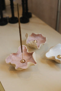 Handmade Incense Holder - Hibiscus Cherry Blossom  – NH x L.S Ceramics