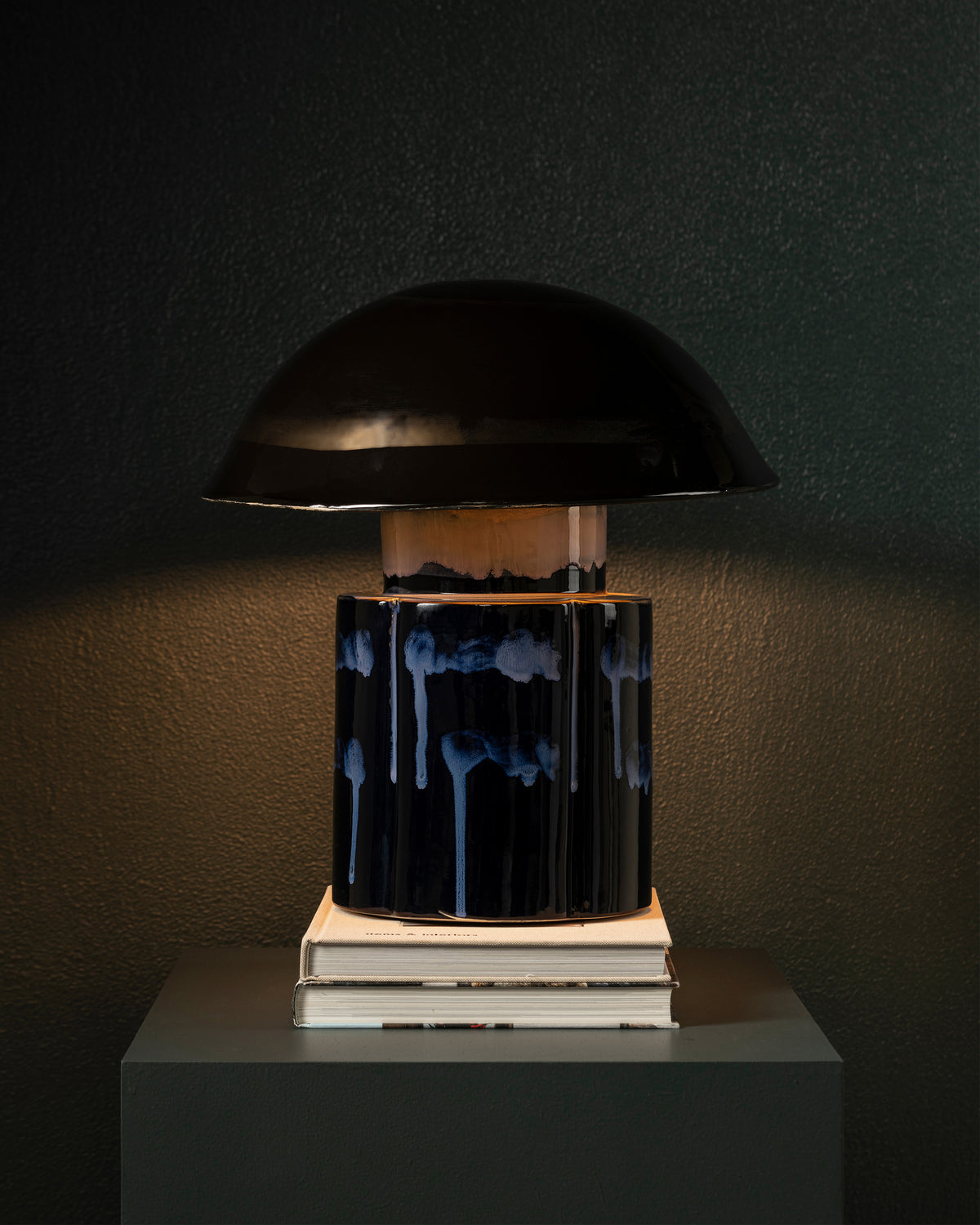 Table Lamp John in Dark Blue by Serax - Stoneware with Reactive Glaze