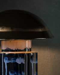 Table Lamp John in Dark Blue by Serax - Stoneware with Reactive Glaze