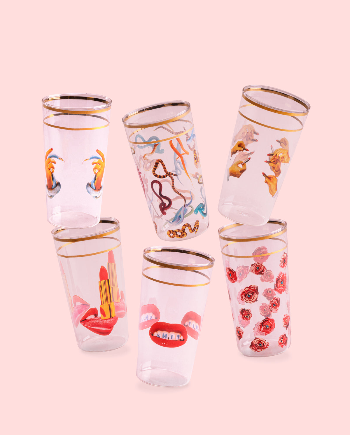 Seletti TOILETPAPER Tall Drinking Glass - Bold Borosilicate Glassware in Multiple Designs