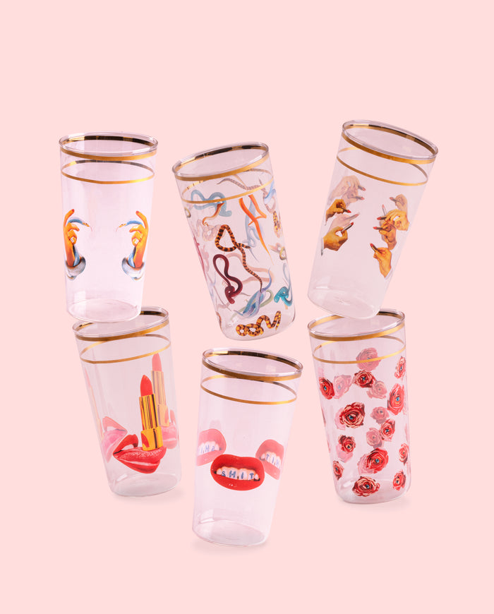 Seletti TOILETPAPER Tall Drinking Glass - Bold Borosilicate Glassware in Multiple Designs