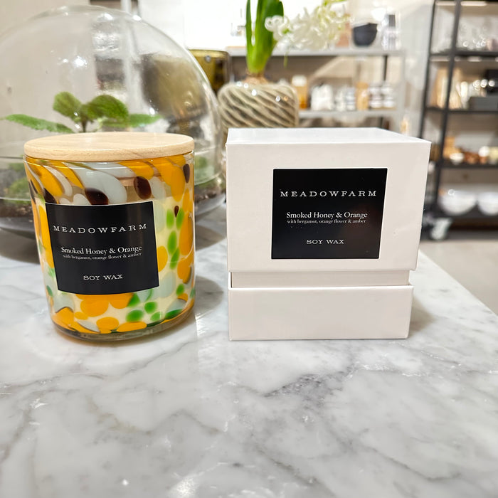 3-Wick Scented Candle – Smoked Honey & Orange 400g by Meadowfarm