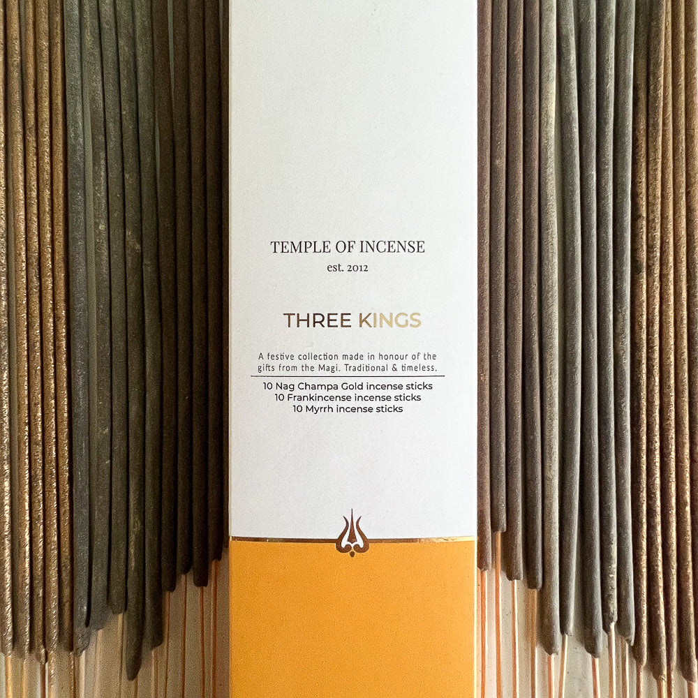Three Kings Incense Sticks Set, 30 Sticks, Christmas Edition by Temple of Incense