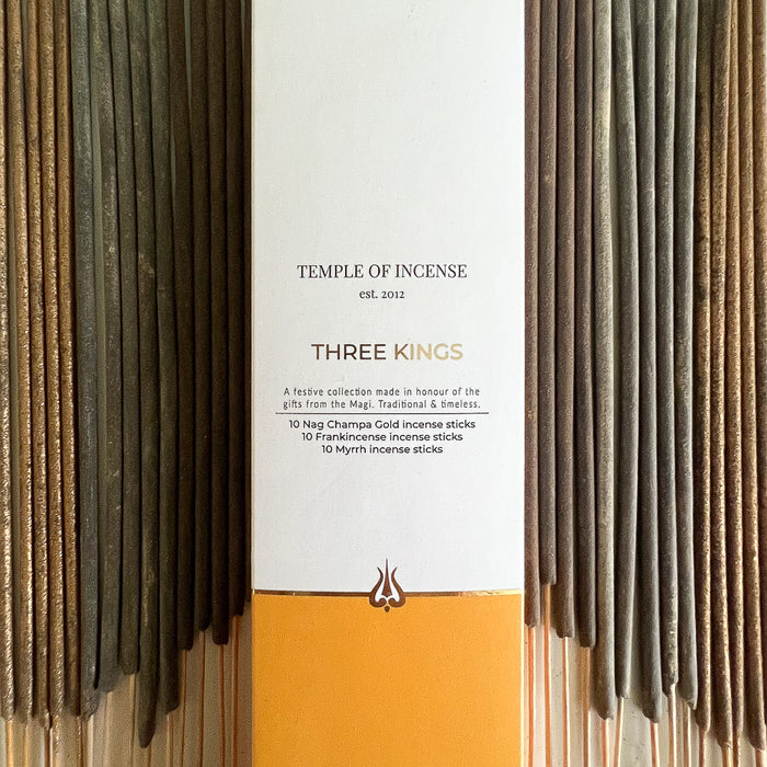 Three Kings Incense Sticks Set, 30 Sticks, Christmas Edition by Temple of Incense