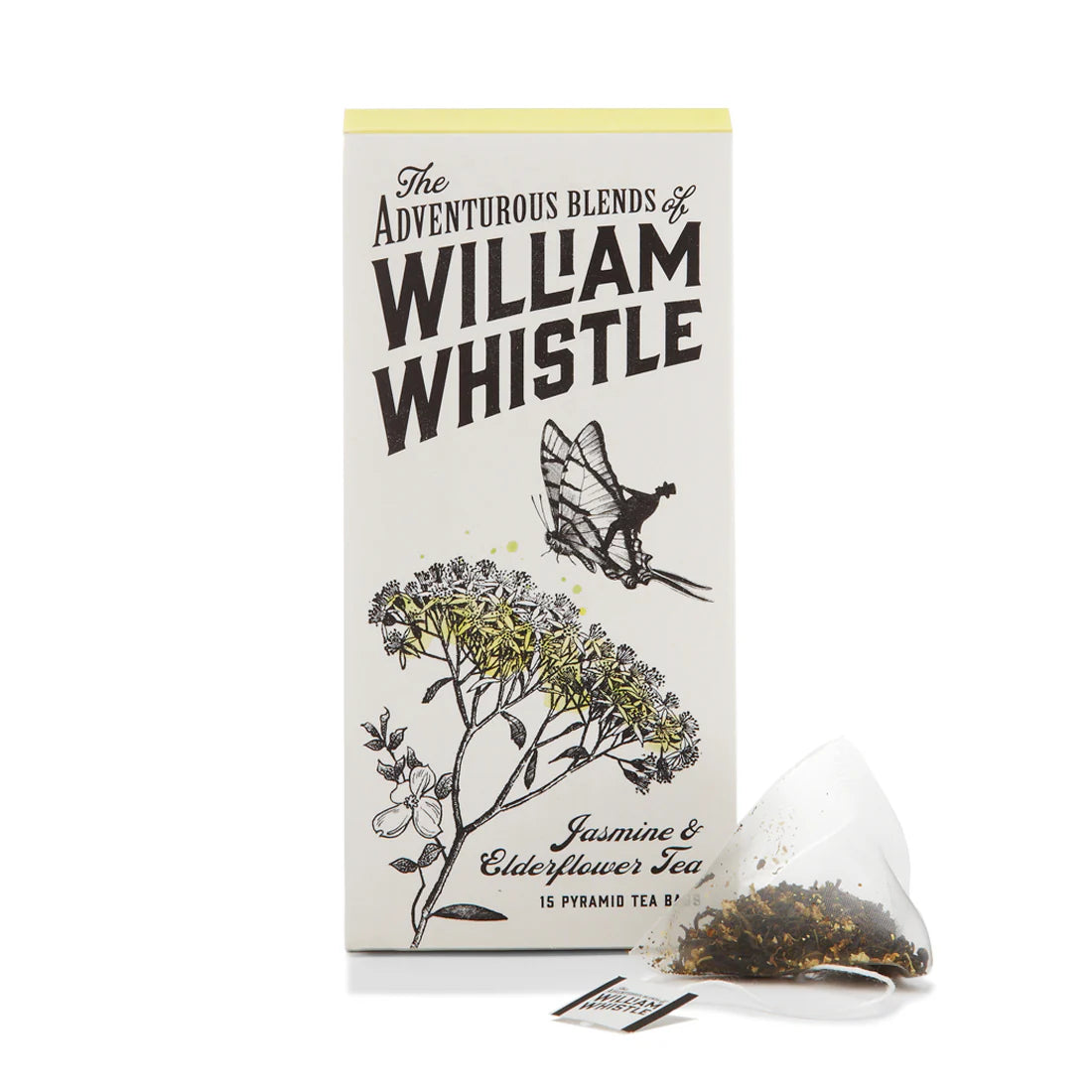Premium Chinese jasmine tea with elderflower, hand-blended by William Whistle