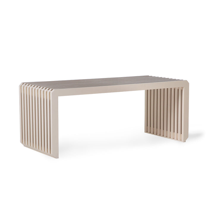 hkliving sand slatted bench for peaceful entryways or living rooms