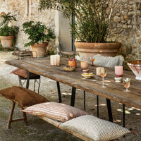 Lolo Votive - Glass Candle Holder in Pink & Beige with Bold Base