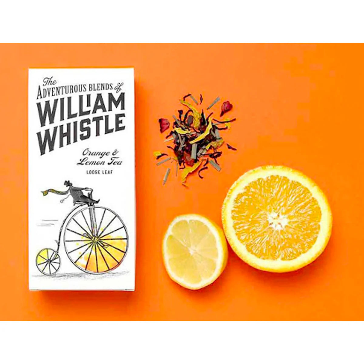 William Whistle Orange & Lemon Tea – citrus black tea blend in pyramid bags