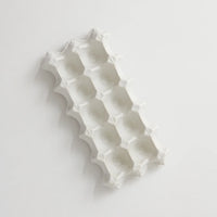 Nea Egg-Tray White - 6 or 10-Egg Stoneware Egg Dish with Glossy White Glaze