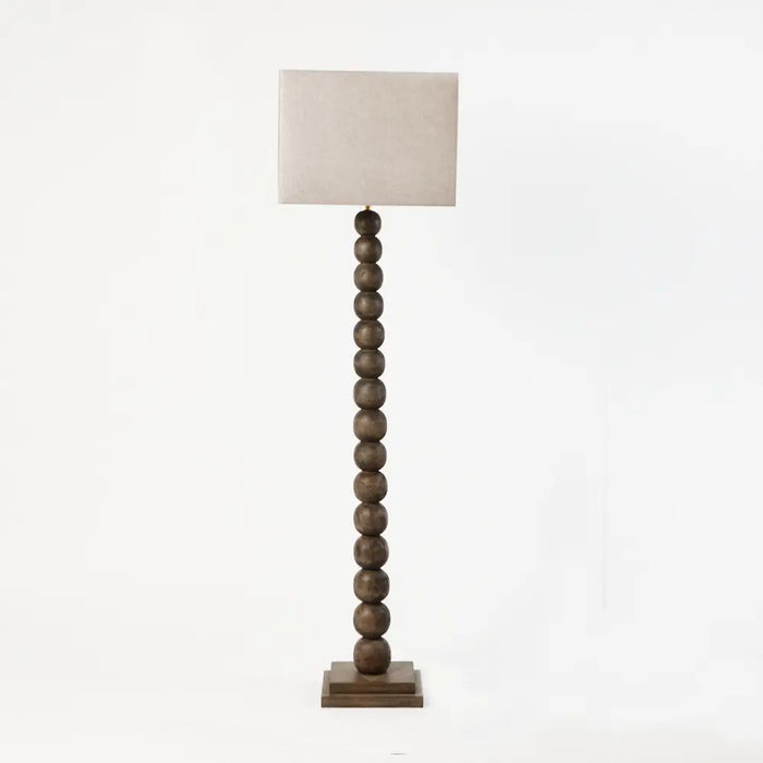 Preston Wooden Floor Lamp with Juliette Linen Shade - Olsson & Jensen