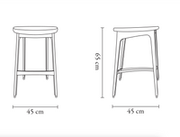 Bar Stool, 200-190, With and Without a Backrest, 65cm, Made to Order by 366 Concept