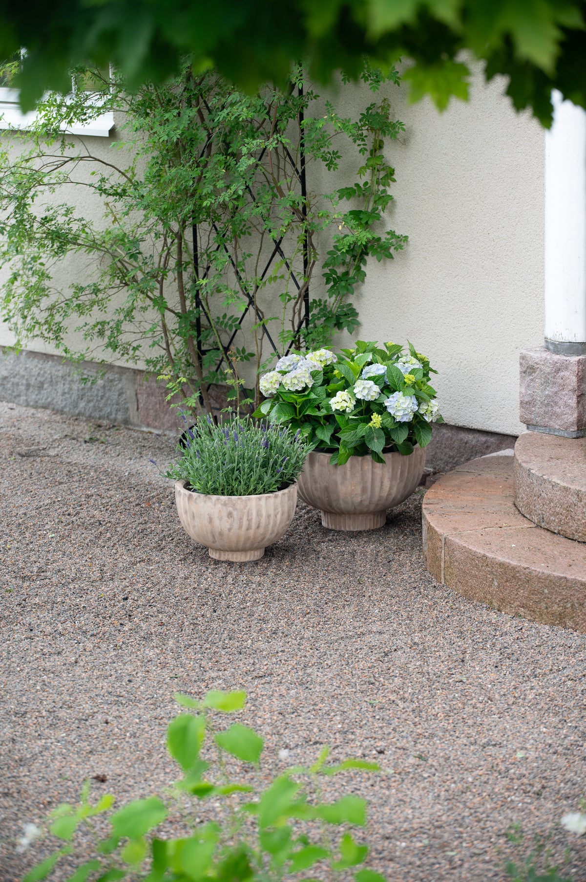 Outdoor Shallow Planter Set – Antique Terracotta Fedora by Wikholmform (Large 65x39cm, Medium 53x32cm, Small 41x25cm)