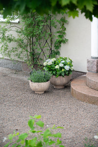 Outdoor Shallow Planter Set – Antique Terracotta Fedora by Wikholmform (Large 65x39cm, Medium 53x32cm, Small 41x25cm)