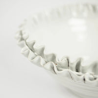 Claudine Bowl - Handmade Ceramic Decorative Bowl with Ruffled Edge and Footed Stand (Available in 3 Sizes)