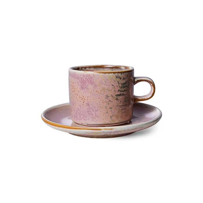 HKLIVING Chef Ceramics Cup and Saucer - Rustic Pink