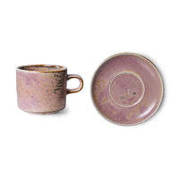 HKLIVING Chef Ceramics Cup and Saucer - Rustic Pink