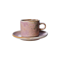 HKLIVING Chef Ceramics Cup and Saucer - Rustic Pink
