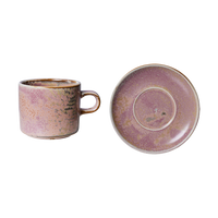 HKLIVING Chef Ceramics Cup and Saucer - Rustic Pink