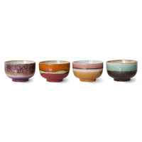 Noodle Bowls, Set of 4, Geyser, HKLIVING 70s Ceramics