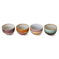 Noodle Bowls, Set of 4, Geyser, HKLIVING 70s Ceramics