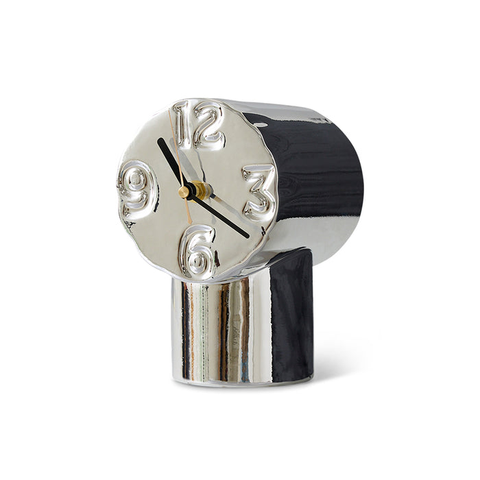 Retro Ceramic Clock in Chrome by HKLIVING – Handcrafted with Vintage Charm