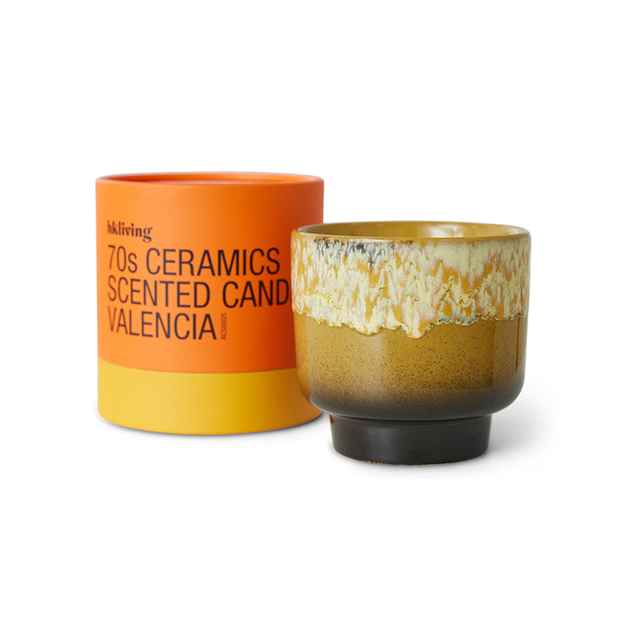 Spiced Citrus Scented Candle, Valencia, 70s Ceramics by HKLIVING