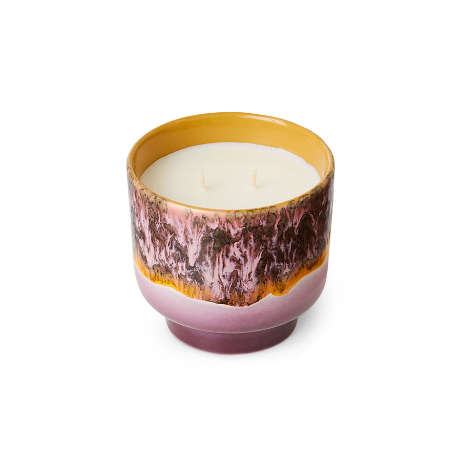 Floral Herbal Scented Candle, Cape Town, 70s Ceramics by HKLIVING