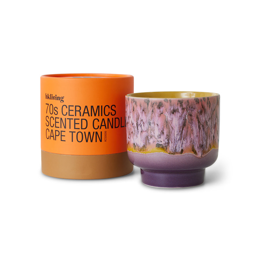 Floral Herbal Scented Candle, Cape Town, 70s Ceramics by HKLIVING