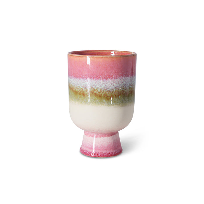 Retro Flower Pot in Rosefield by HKLIVING – Stoneware Planter with Reactive Glaze
