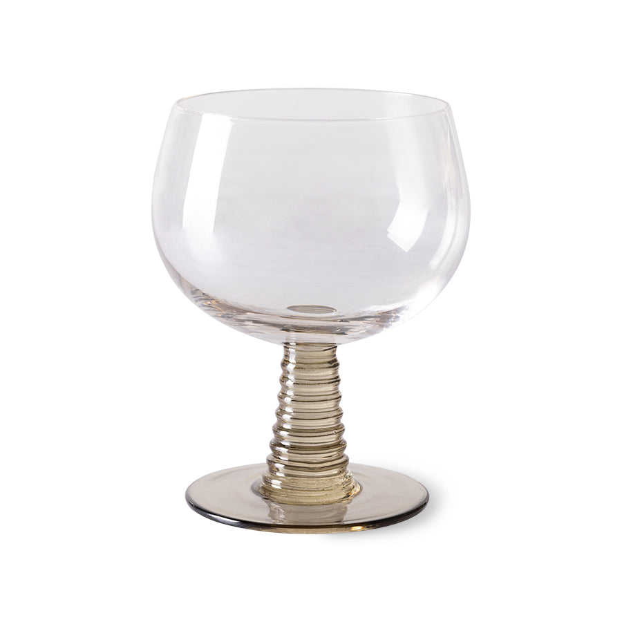 HKLIVING Swirl Wine Glass - Low Green