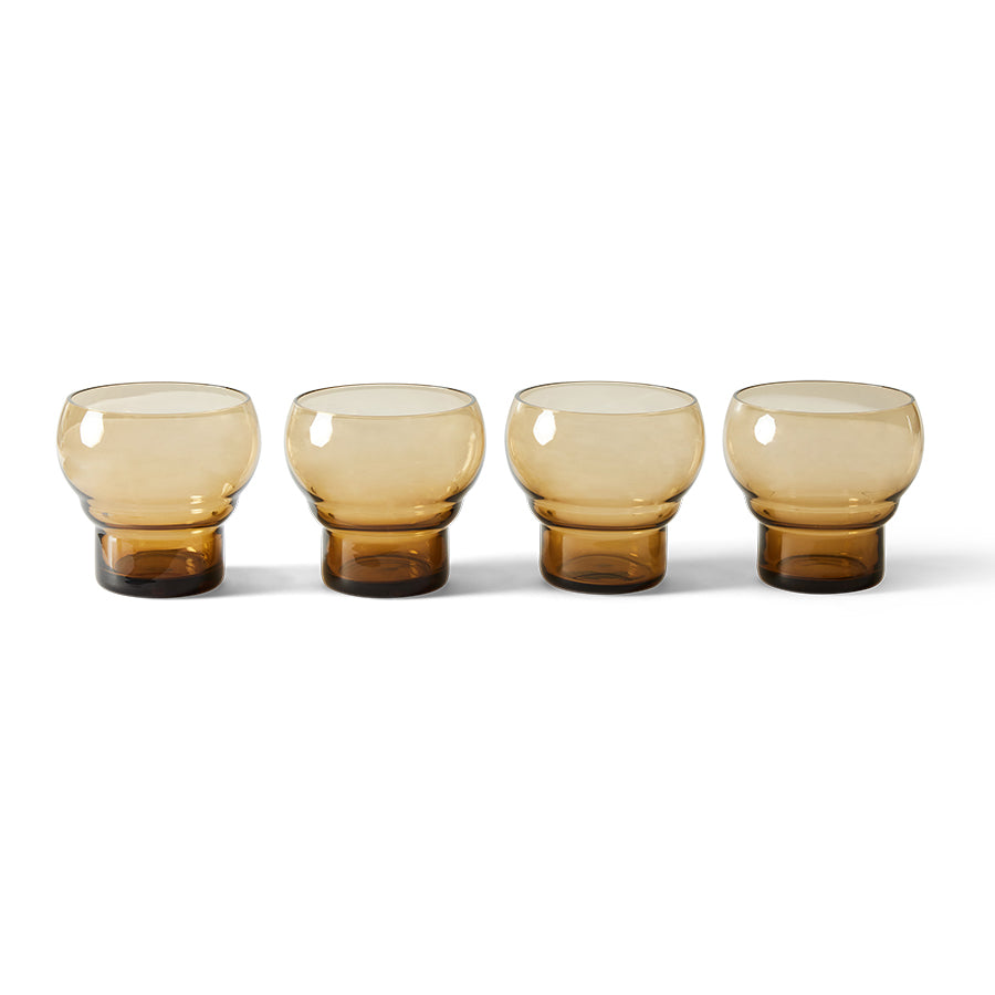 bulb glasses, set of 4, 70s glassware HKLIVING