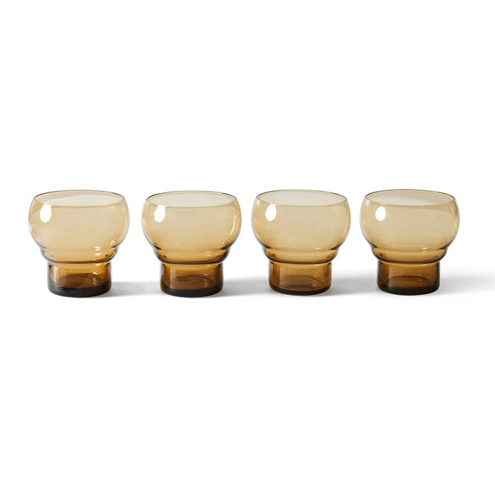 bulb glasses, set of 4, 70s glassware HKLIVING