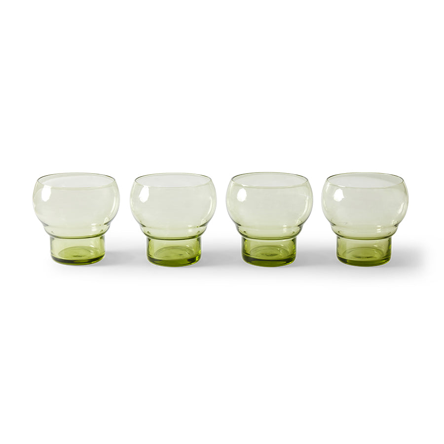bulb glasses, set of 4, 70s glassware HKLIVING