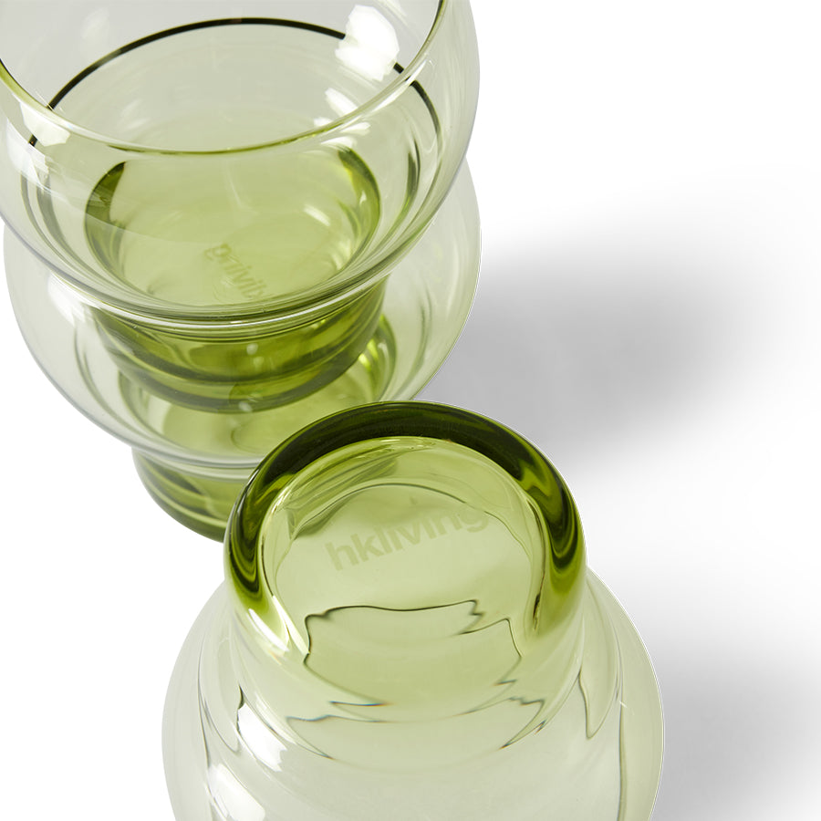 bulb glasses, set of 4, 70s glassware HKLIVING