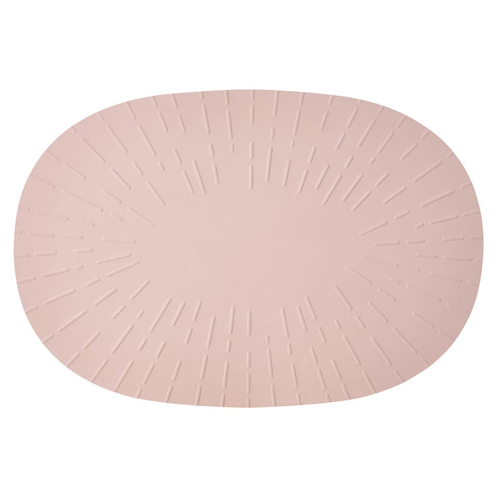 Aida Confetti candyfloss pink recycled leather placemat with embossed radial design