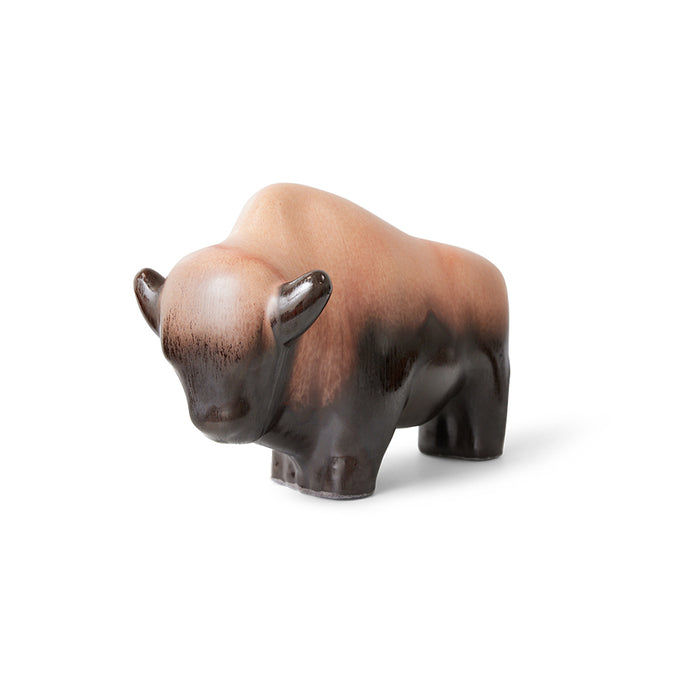Ceramic Bull by HKLIVING and Otto Keramik in Bronze Style, Buffalo, Bison