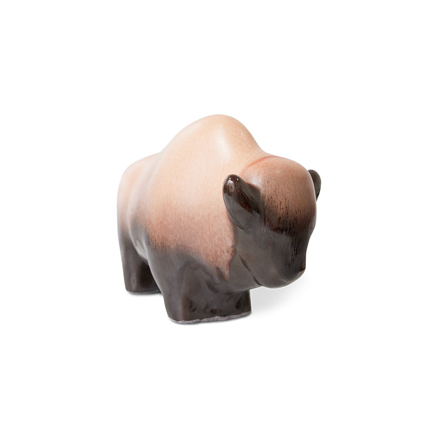 Ceramic Bull by HKLIVING and Otto Keramik in Bronze Style, Buffalo, Bison
